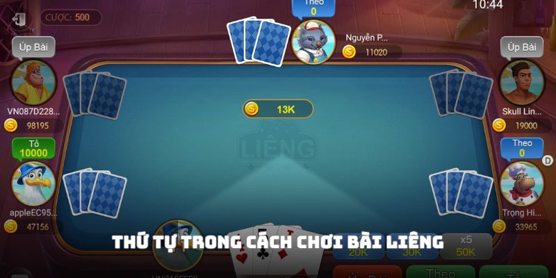 Thứ tự chơi tham gia theo đúng trình tự